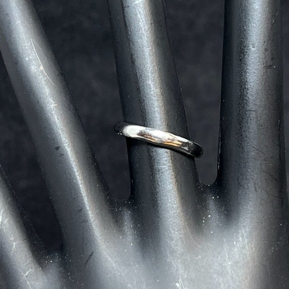 14k GE Silver With Blue And Clear Rhinestones Ring Signed ESPO Sz 5 (R304) - Picture 3 of 6